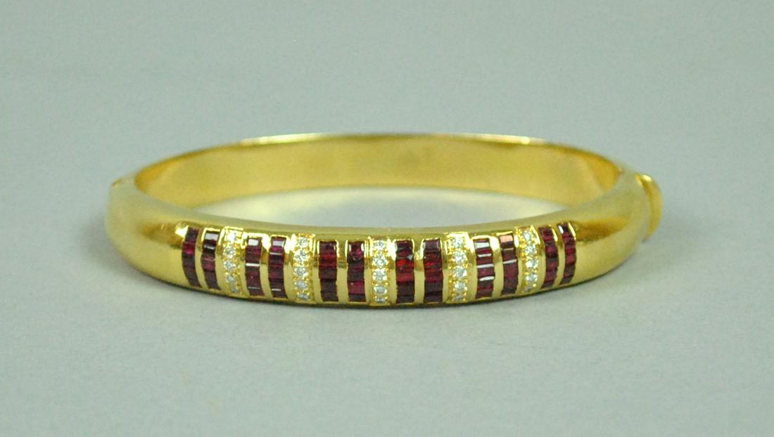 LEBANESE 18K RUBY & DIAMOND BANGLE (1 of 2)