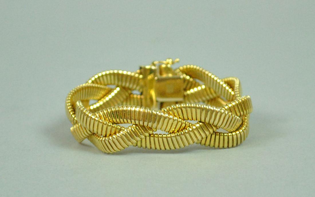 ITALIAN 14K WOVEN FLEX BRACELET (1 of 2)