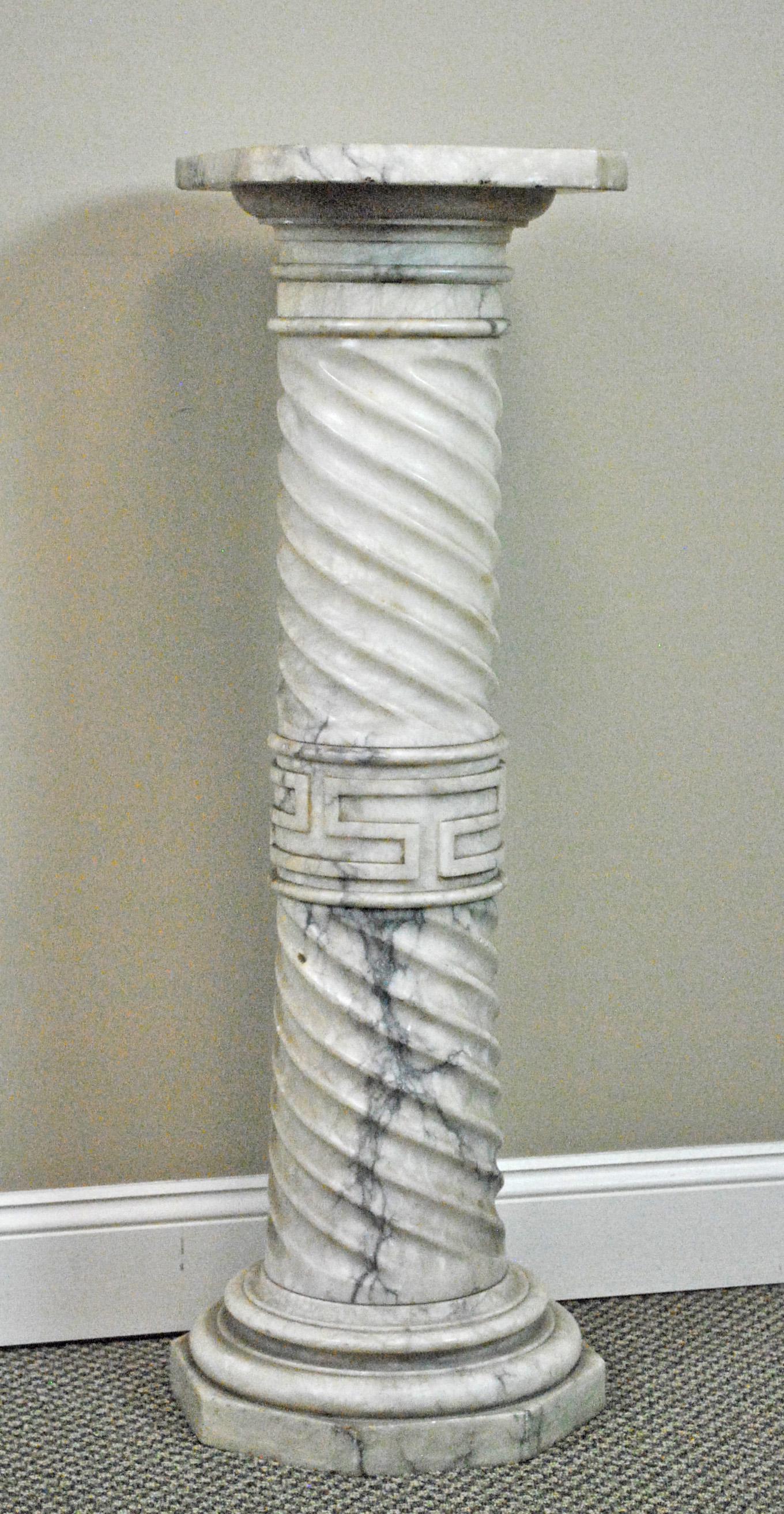 ITALIAN WHITE MARBLE PEDESTAL (1 of 2)