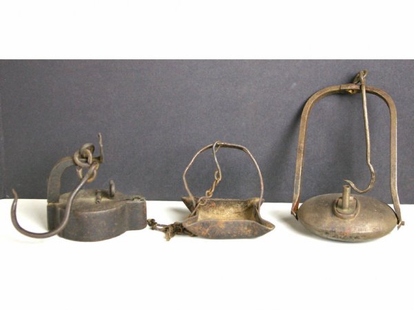 THREE EARLY IRON HANGING LIGHTING DEVICES: The Knoop Collection