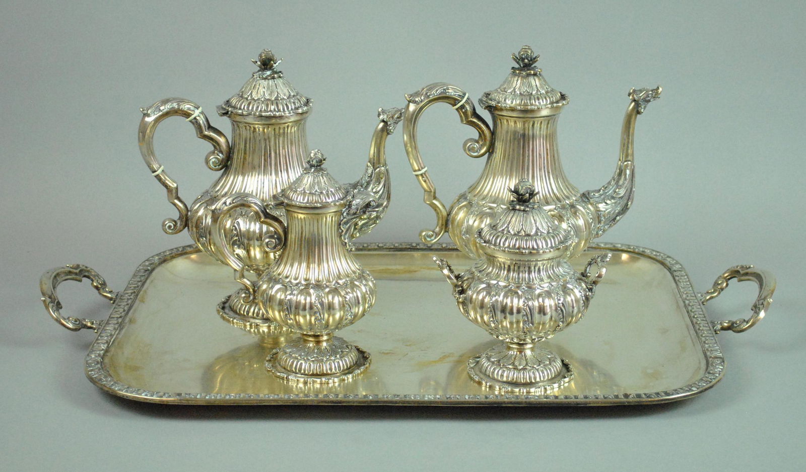 (5) PIECE ITALIAN 800 SILVER TEA SERVICE (1 of 8)