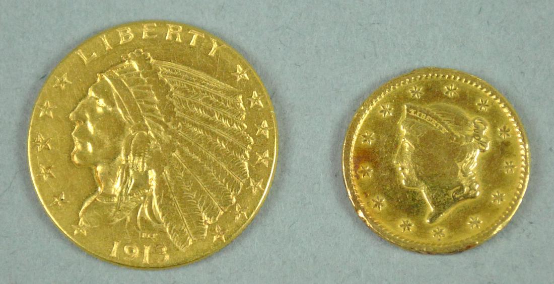 1913 $2.50 QUARTER EAGLE INDIAN HEAD GOLD COIN (1 of 2)