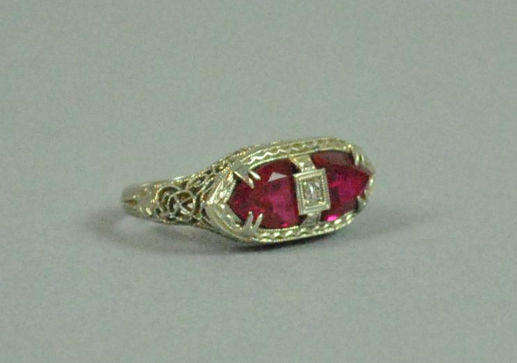 ART DECO 18K TWIN RUBY RING, 2.20CTW (1 of 3)