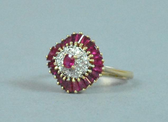 RUBY & DIAMOND CLUSTER RING (1 of 3)
