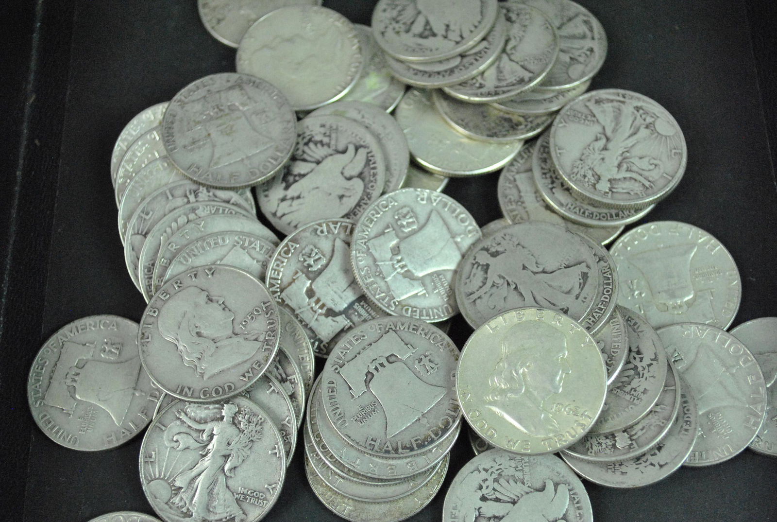 (58) WALKING LIBERTY & FRANKLIN HALF DOLLAR COINS (1 of 1)
