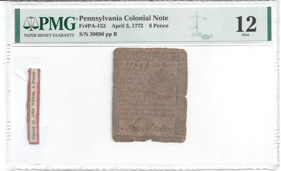 (2) EARLY US COLONIAL CURRENCY NOTES - PENN & NJ (1 of 6)