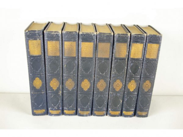 ARABIAN NIGHTS EIGHT VOLUME LEATHER BOUND SET: titled "The Book of The Thousand Nights and One Nigh" (Arabian Nights), rendered from the literal and complete version of Dr. J.C. Mardrus; and collated with other sources; by E. Powers Mathers, extra