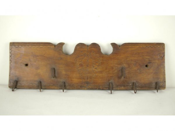 ANTIQUE CARVED WILD GAME RACK, 7x26in.: The Knoop Collection
