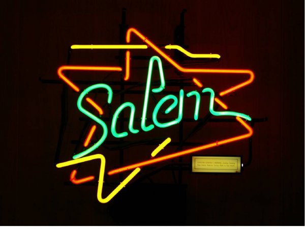 TWO NEON CIGARETTE SIGNS: includes Kool Town, 18x15in, and Salem, 21x23in.