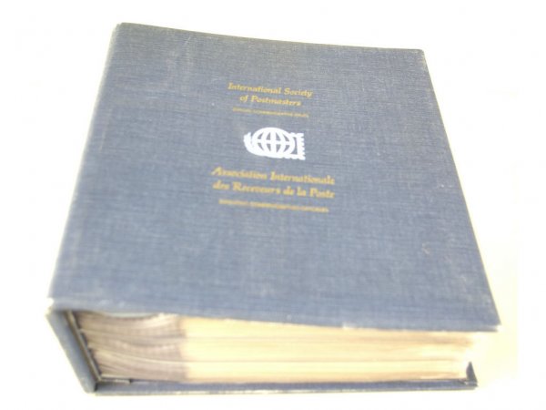 ALBUM OF 36 STERLING MEDALLIC FIRST DAY COVERS: International Society of Postmasters, 1975-1977, each with stamp and 1oz. sterling medal on coin card, in sleeved album with informational cards, produced by The Franklin Mint