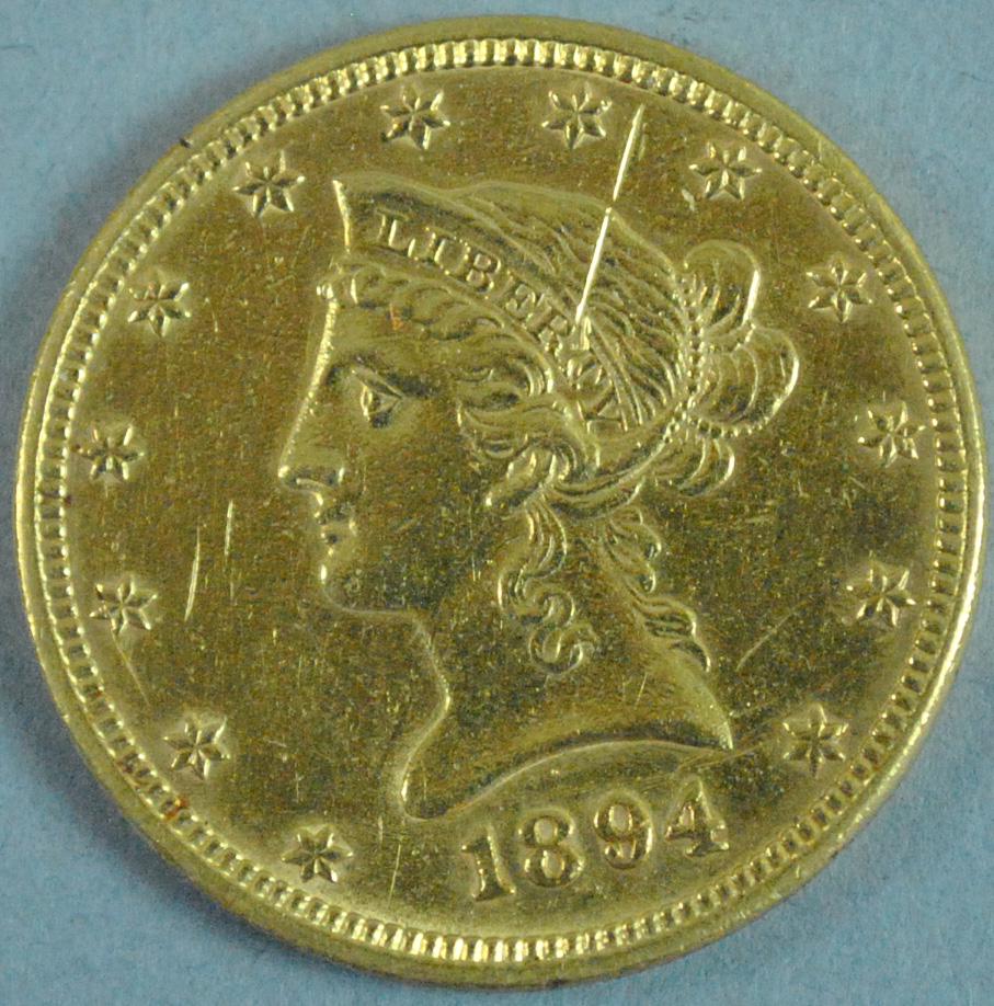 1894 $10 EAGLE US GOLD COIN (1 of 2)