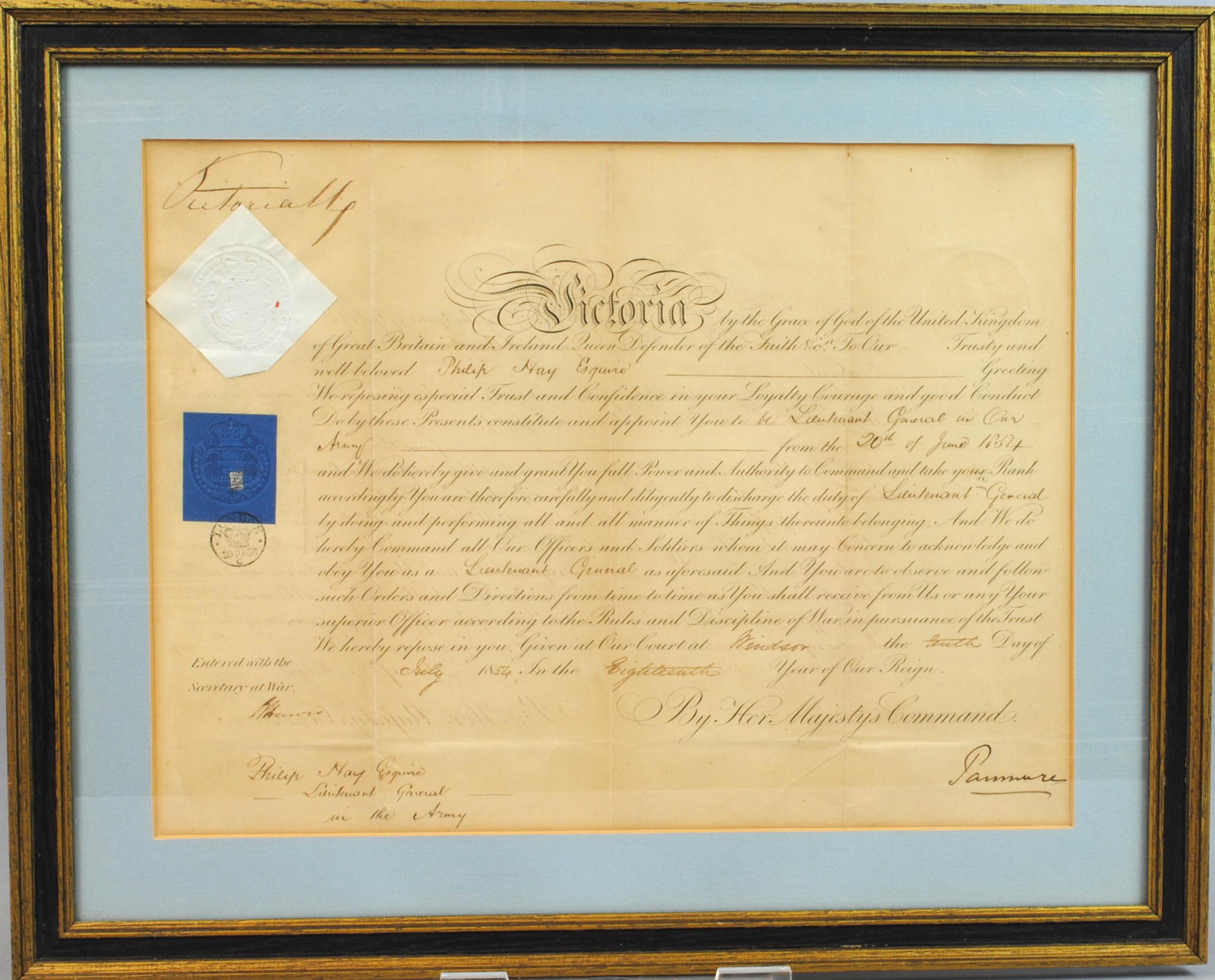 QUEEN VICTORIA SIGNED MILITARY COMMISSION (1 of 3)