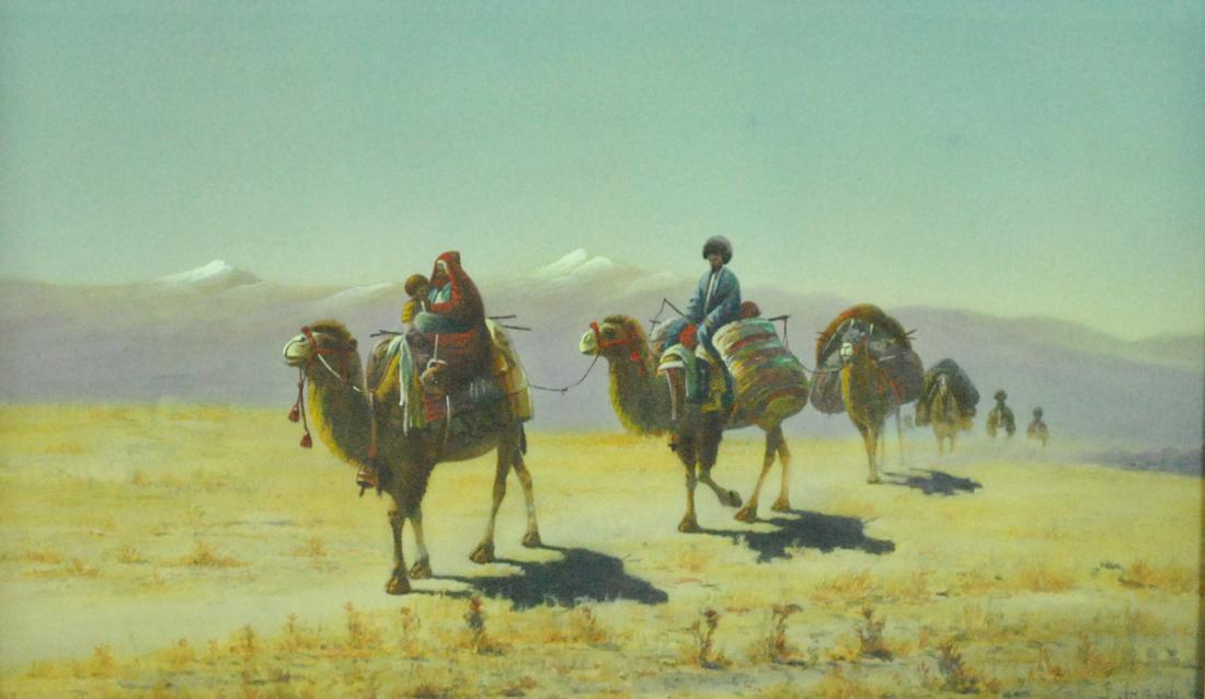 TABER PRANG ORIENTALIST HAND-COLORED LITHOGRAPH (1 of 5)