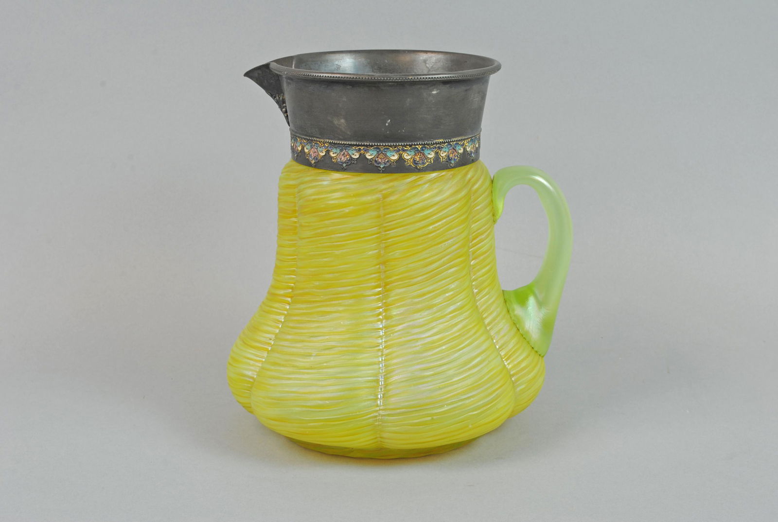 AUSTRIAN THREADED ART GLASS PITCHER (1 of 4)