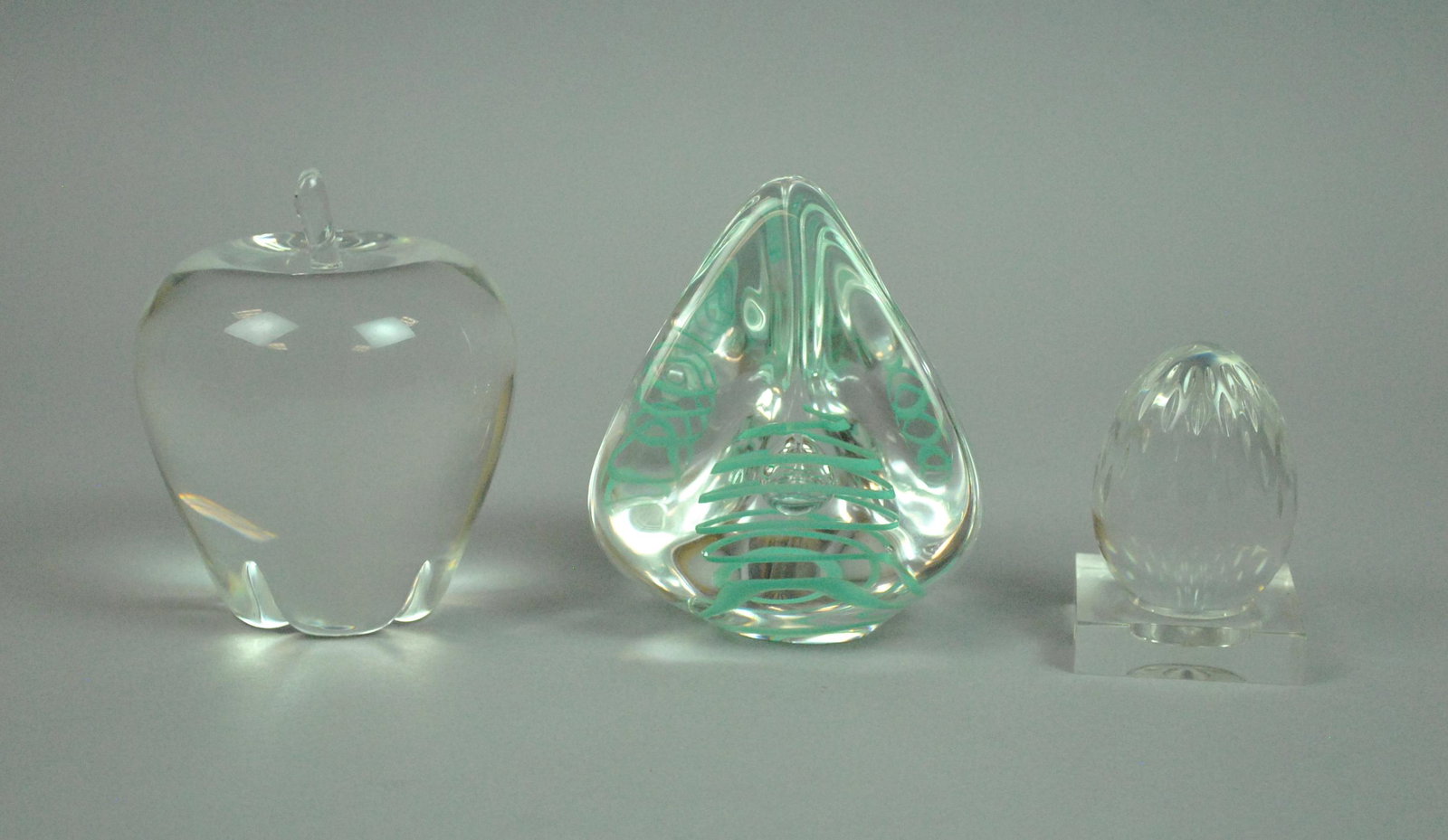 (3) SIGNED CRYSTAL PAPERWEIGHTS (1 of 1)