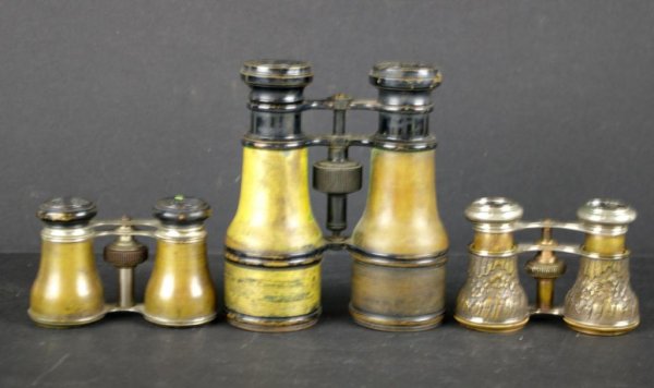 TWO PAIRS OF FRENCH OPERA GLASSES AND BINOCULARS: by Vendome, L.B. & Co.,and Colmont The Knoop Collection
