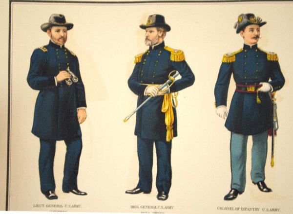 CIVIL WAR PLATES FROM US GOVERNMENT ATLAS: from "Atlas to Accompany the Official Records of the Union and Confederate Armies", dated 1895, illustrations depict Union & Confederate images of uniforms & insignia, flags & symbols, maps, weapon ty