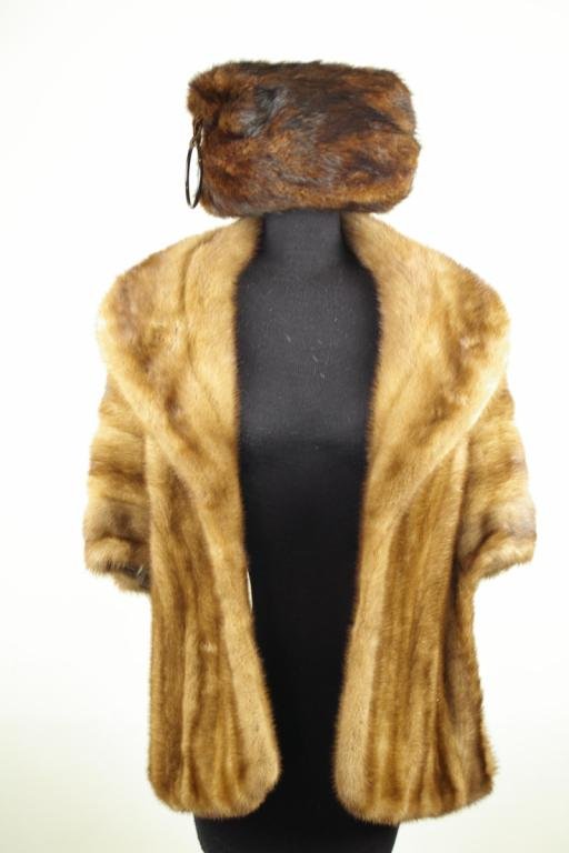 PENN-FIFTH AVENUE FUR STOLE AND A MUFF