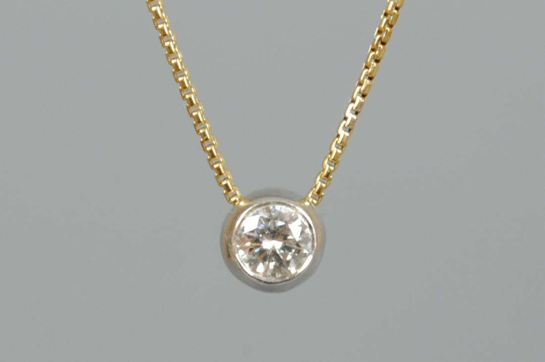 PLATINUM & DIAMOND PENDANT ON 18K CHAIN (1 of 2)