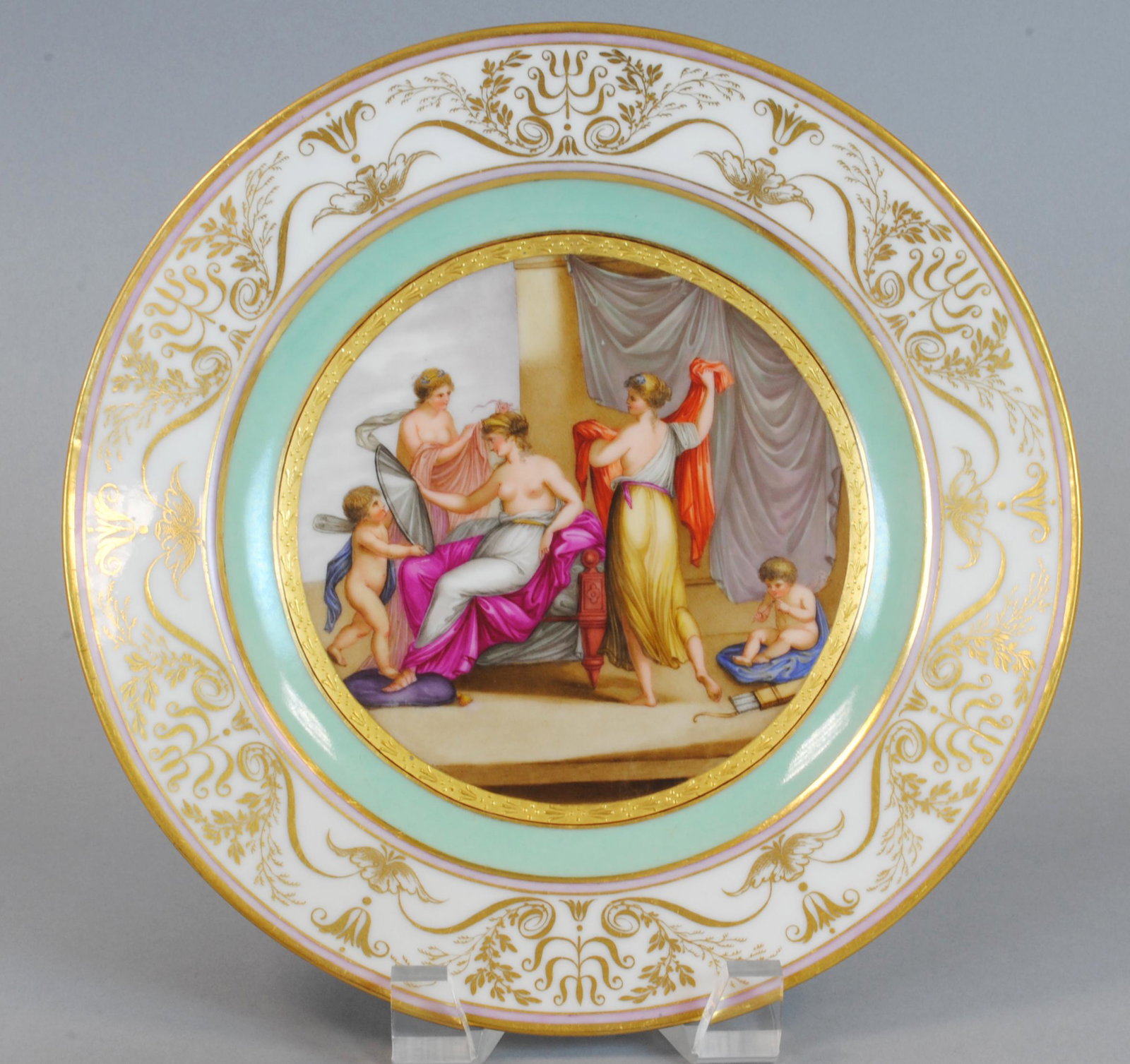 KPM PORCELAIN HAND-PAINTED CABINET PLATE (1 of 4)