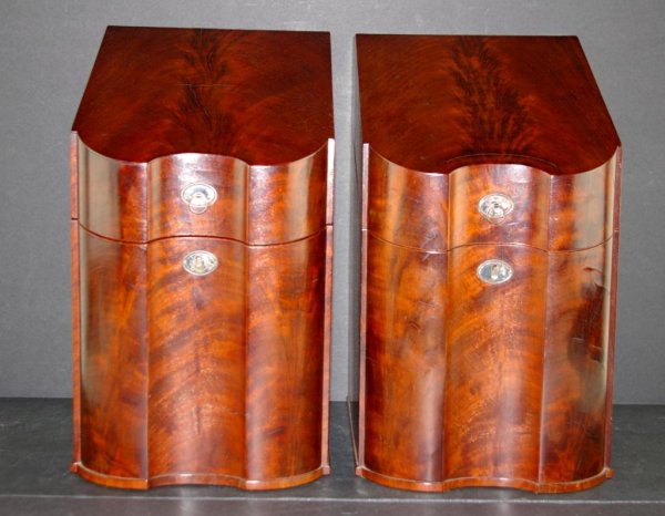 PAIR OF FEDERAL MAHOGANY KNIFE BOXES