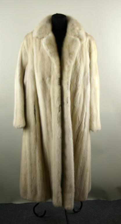 LADIES FULL-LENGTH FUR COAT: label of Harry Meyerowitz, Fair Lawn, New Jersey, 45in. (17in. shoulder-to-shoulder)