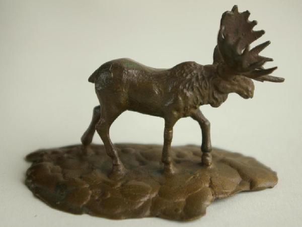 TIFFANY STUDIOS BRONZE MOOSE PAPERWEIGHT: signed Tiffany Studios, New York, 2x3in.