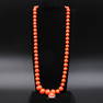 VINTAGE SALMON CORAL BEAD NECKLACE WITH 14K CLASP