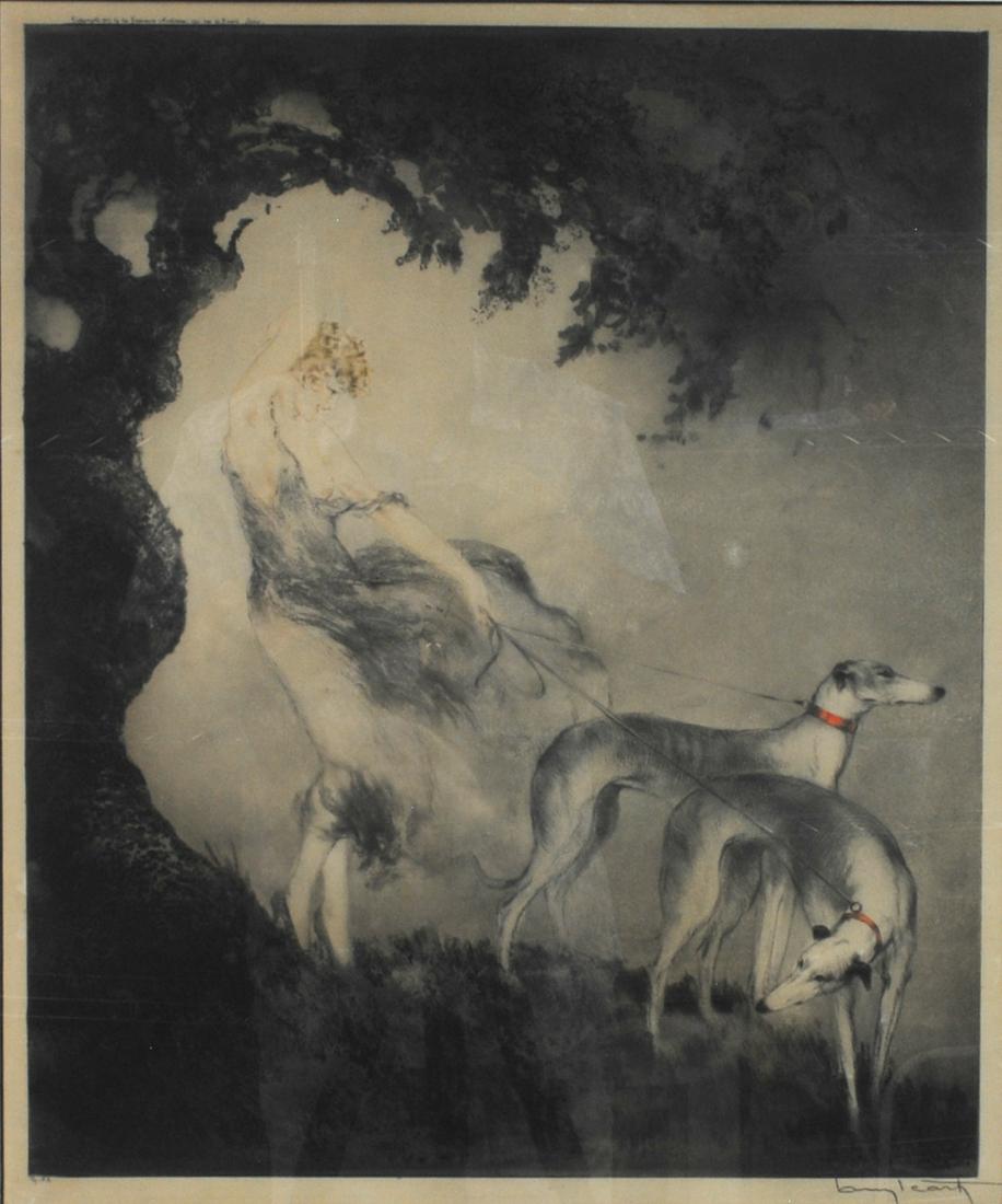 LOUIS ICART ETCHING - GUST OF WIND (1 of 10)