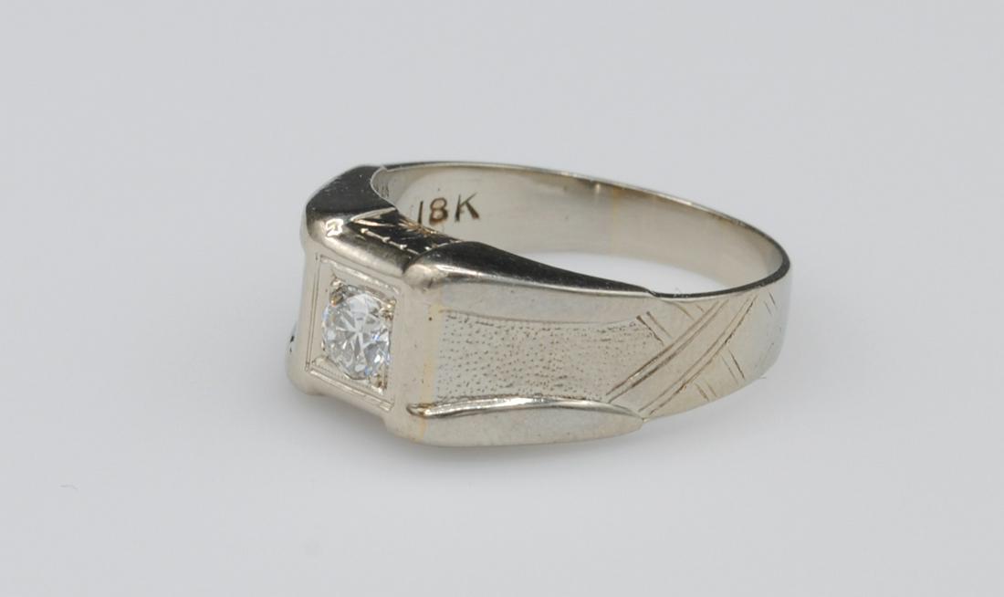 GENTS ART DECO 18K DIAMOND RING (1 of 4)