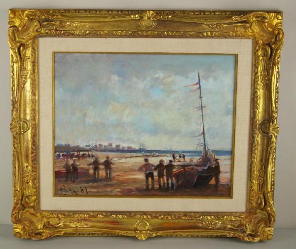 DONALD PURDY (Connecticut, b.1924): "Low Tide", oil on masonite, signed and dated '87, 16x20in.