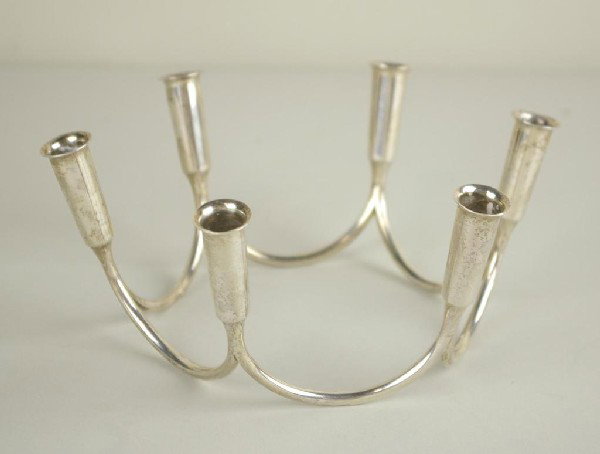 A. MICHELSEN DANISH STERLING 6-LIGHT CANDELABRA: 3x7in.
