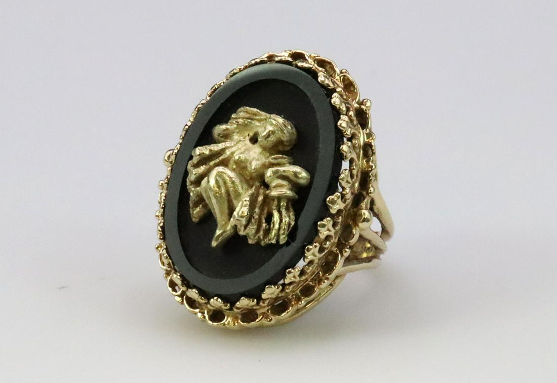 14K ONYX AQUARIUS RING (1 of 4)