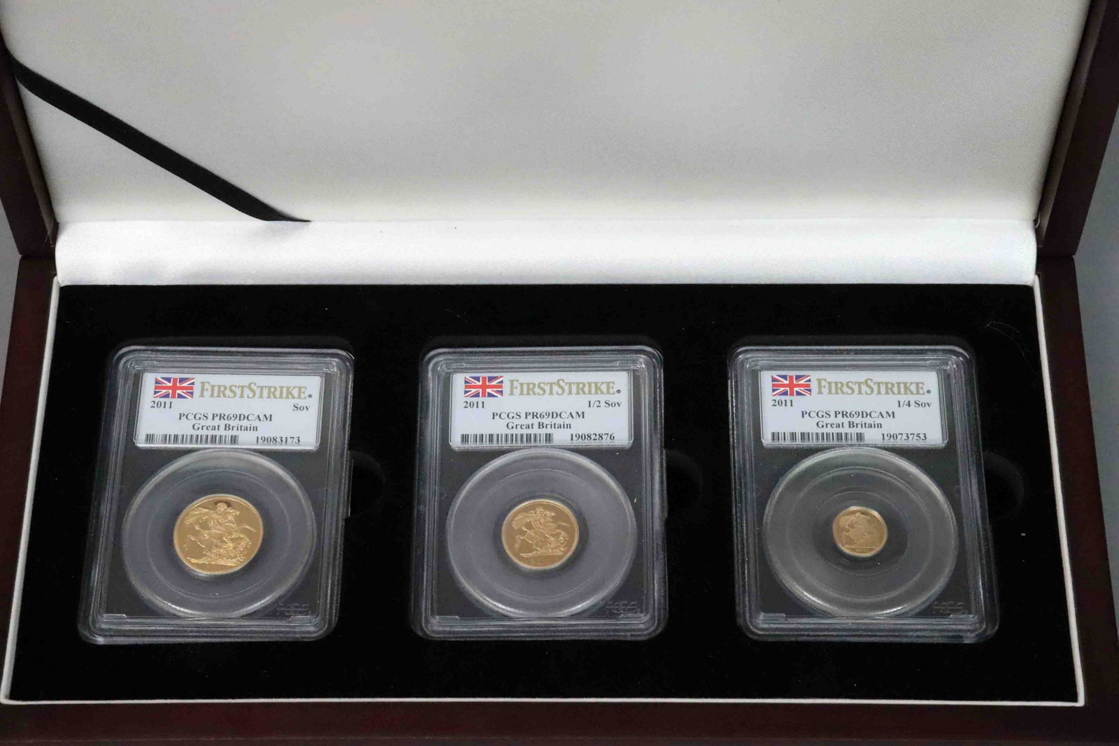 2011 BRITISH GOLD SOVEREIGN 3-COIN SET - PCGS (1 of 3)