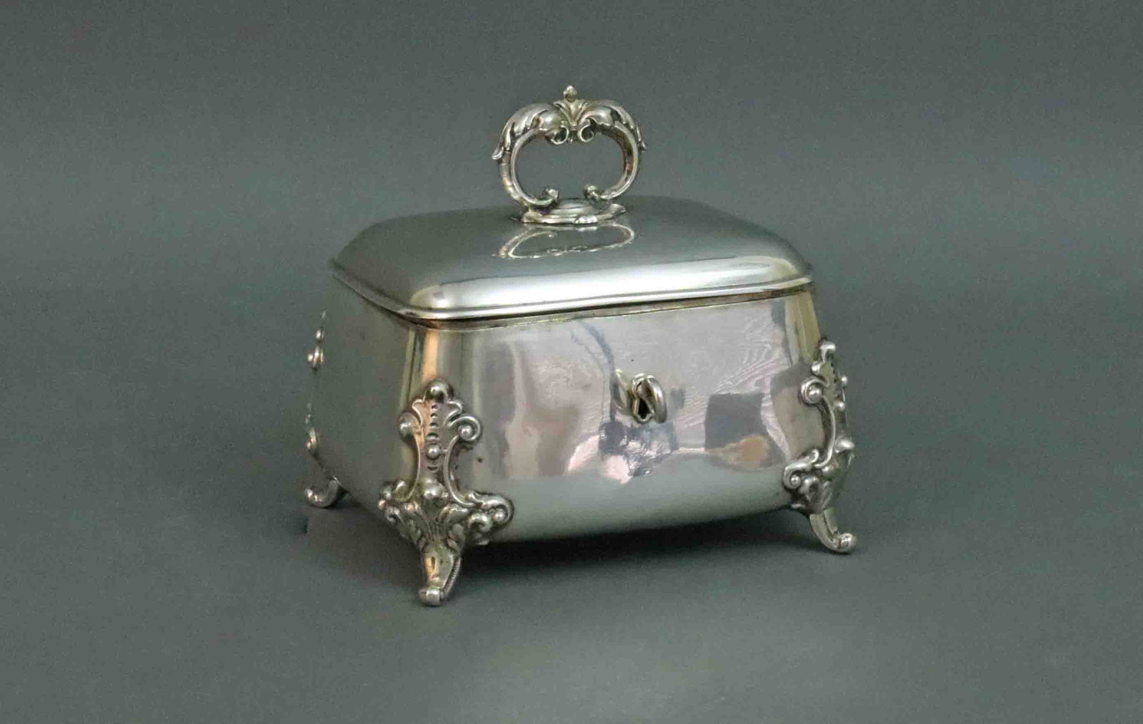 CONTINENTAL 800 SILVER TEA CADDY (1 of 3)