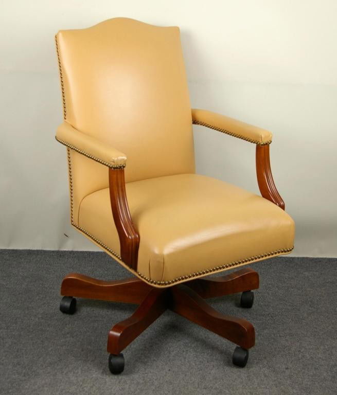 ethan allen leather office chair
