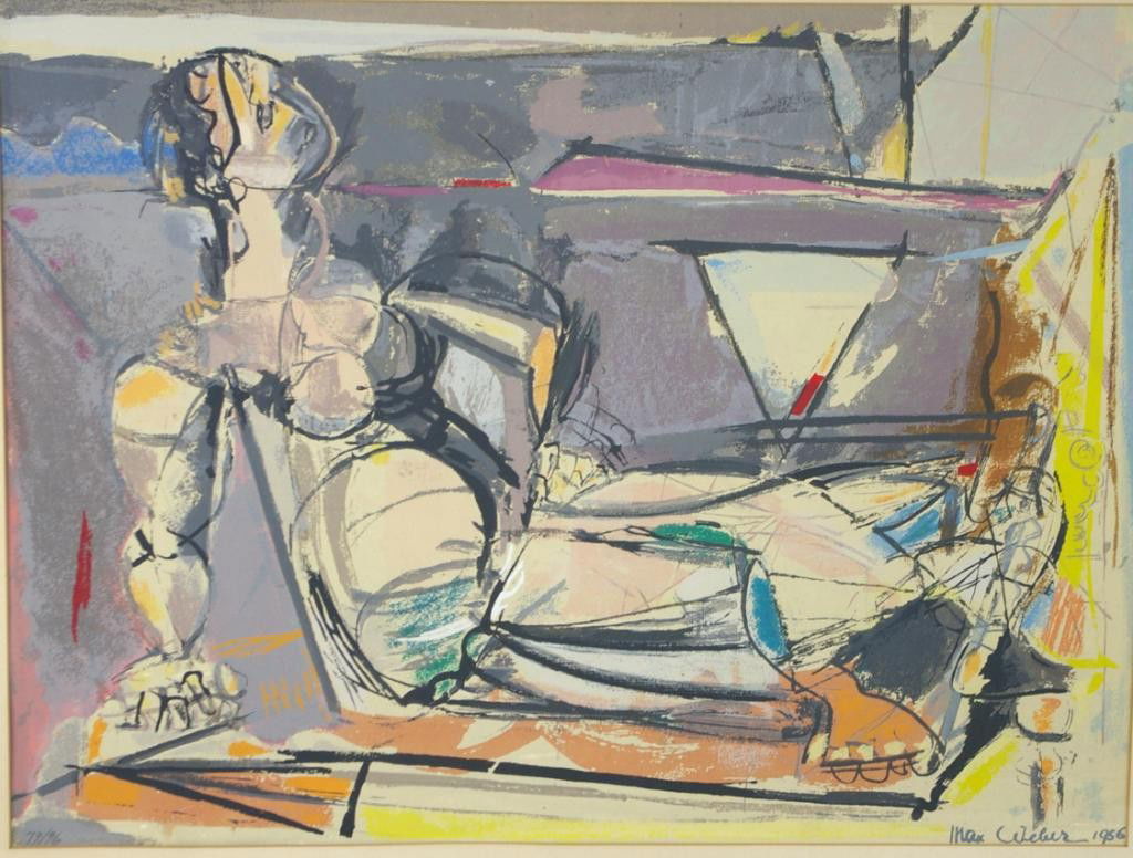 ESTATE ART GROUP - 3 ASSORTED PRINTS: including Guillermo Silva etching with aquatint "Trimar Kesia", pencil signed and dated 1974, numbered A-11, 15x21in., Max Weber silkscreen "Reclining Nude", plate signed and numbered 79/96, 18x23in.,