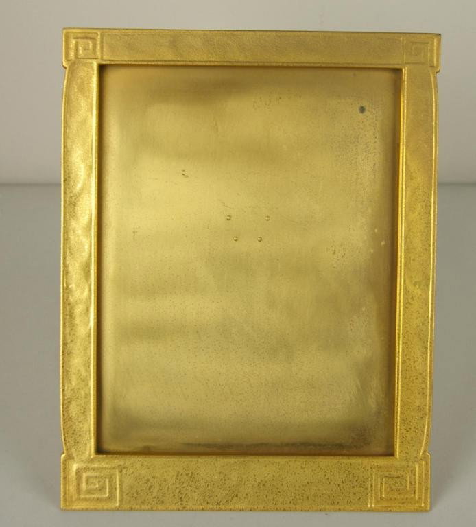 TIFFANY STUDIOS GILT BRONZE PICTURE FRAME: in Modelled pattern, marked Tiffany Studios New York 128, 11x9in.