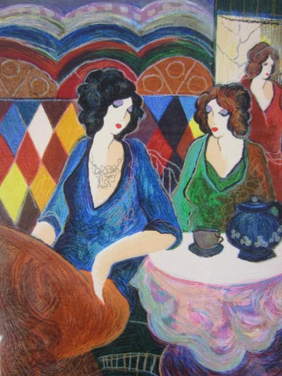 ITZCHAK TARKAY PENCIL SIGNED LITHOGRAPH: depicting thee ladies, numbered 3/350, 10x7.5in.