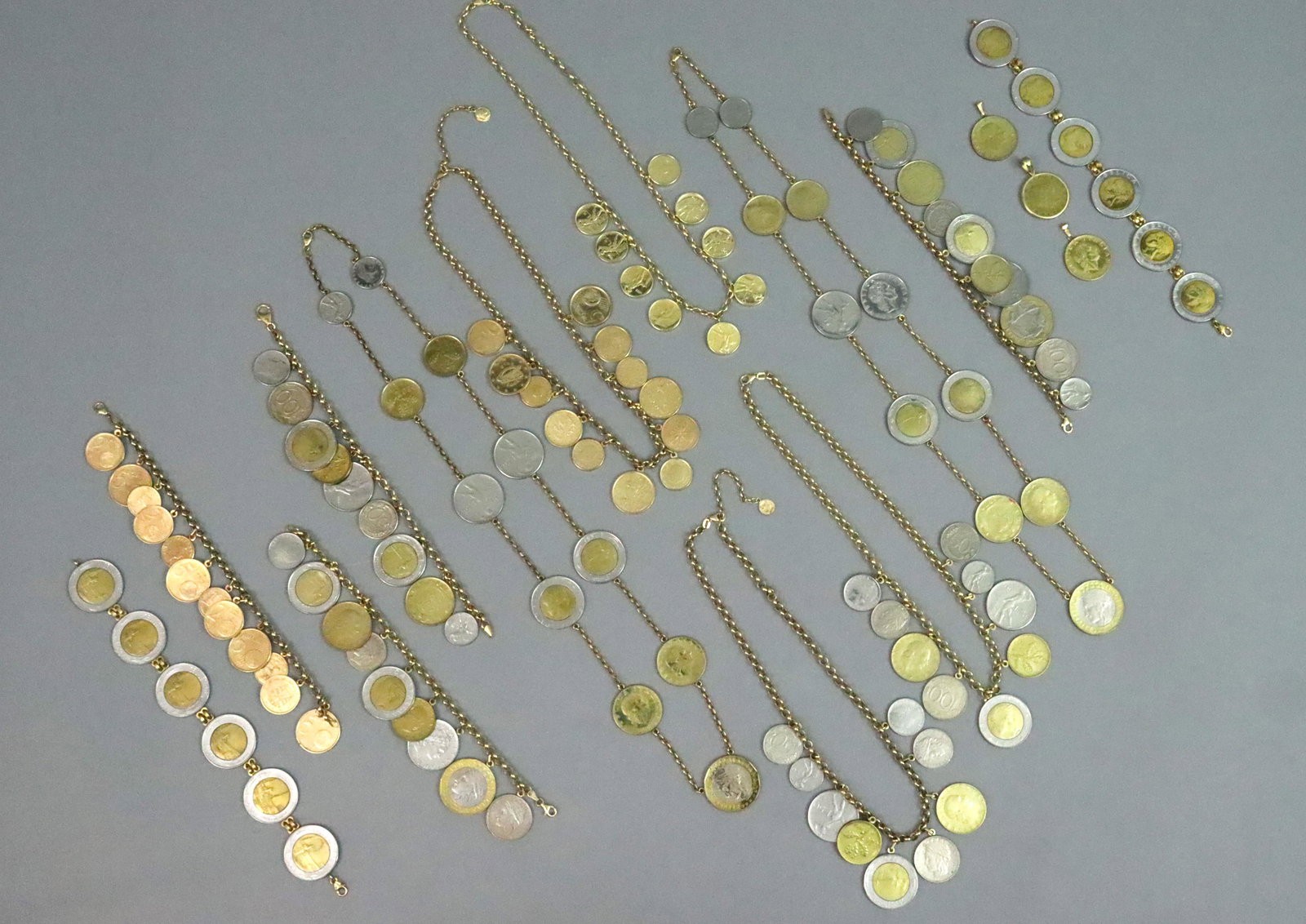 (14) LIRE & EURO COIN CHARM JEWELRY ON 14K CHAINS (1 of 8)