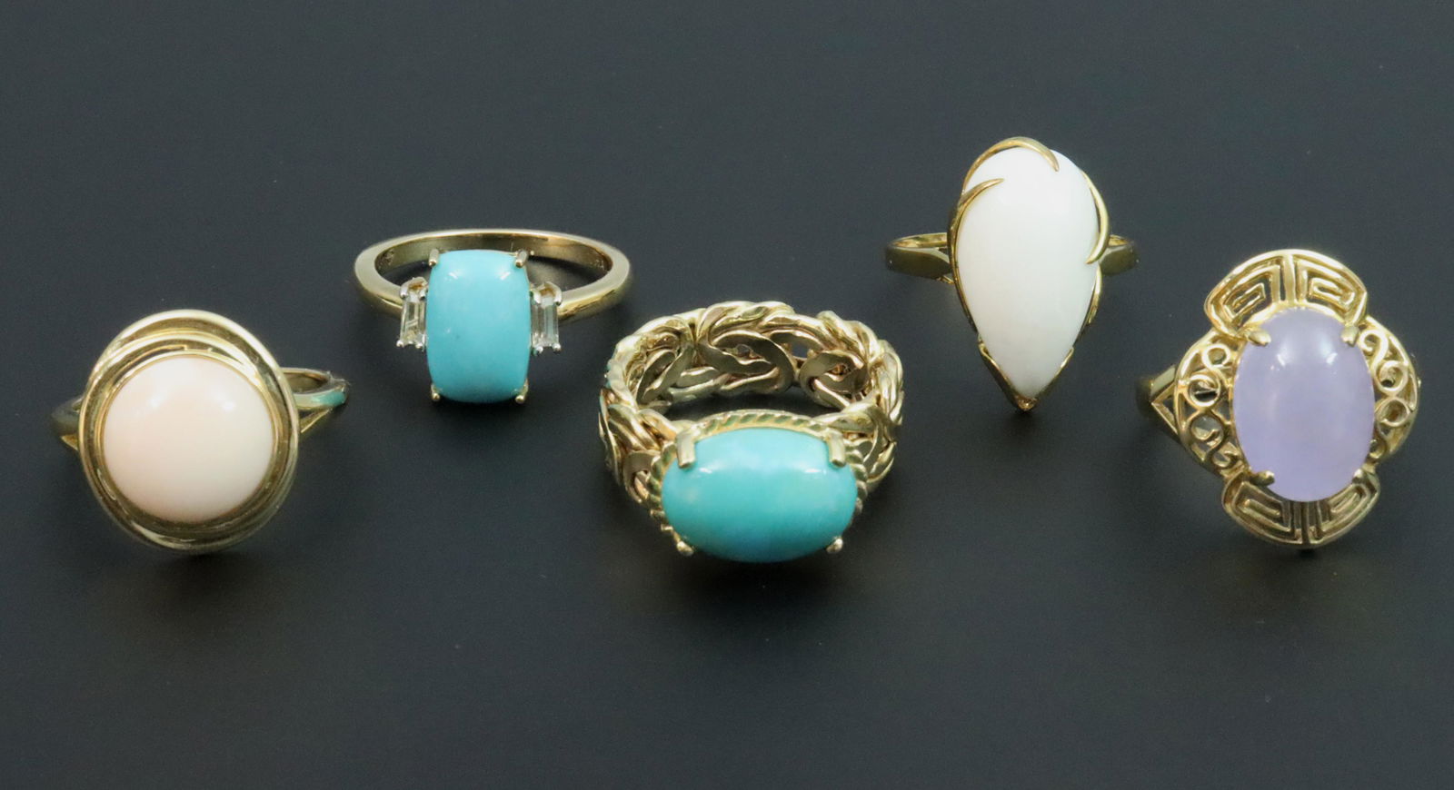 (5) 14K GEMSTONE RINGS (1 of 2)