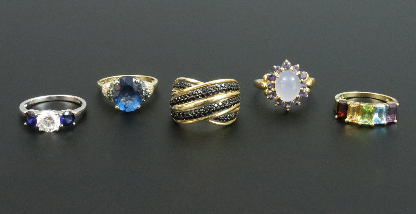 (5) 14K GEMSTONE RINGS (1 of 2)