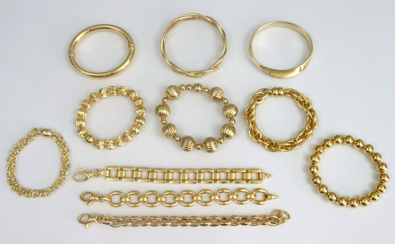 (11) 14K GOLD OVER RESIN BANGLES & BRACELETS (1 of 4)