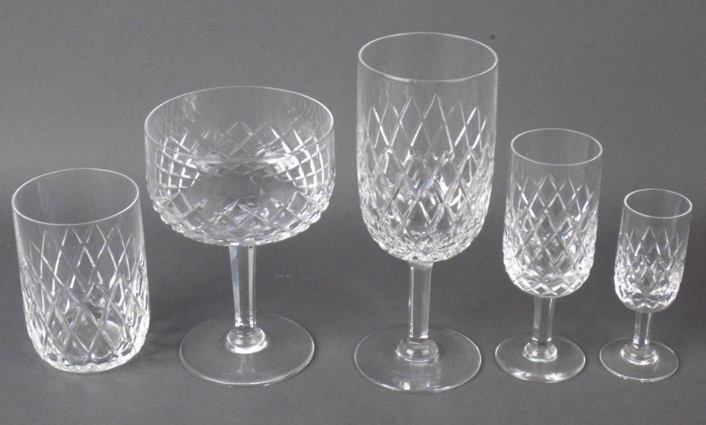 58-PIECE ORREFORS CRYSTAL STEMWARE: including 12 each sherbets, port wines, cordials and tumblers, and 10 waters, signed