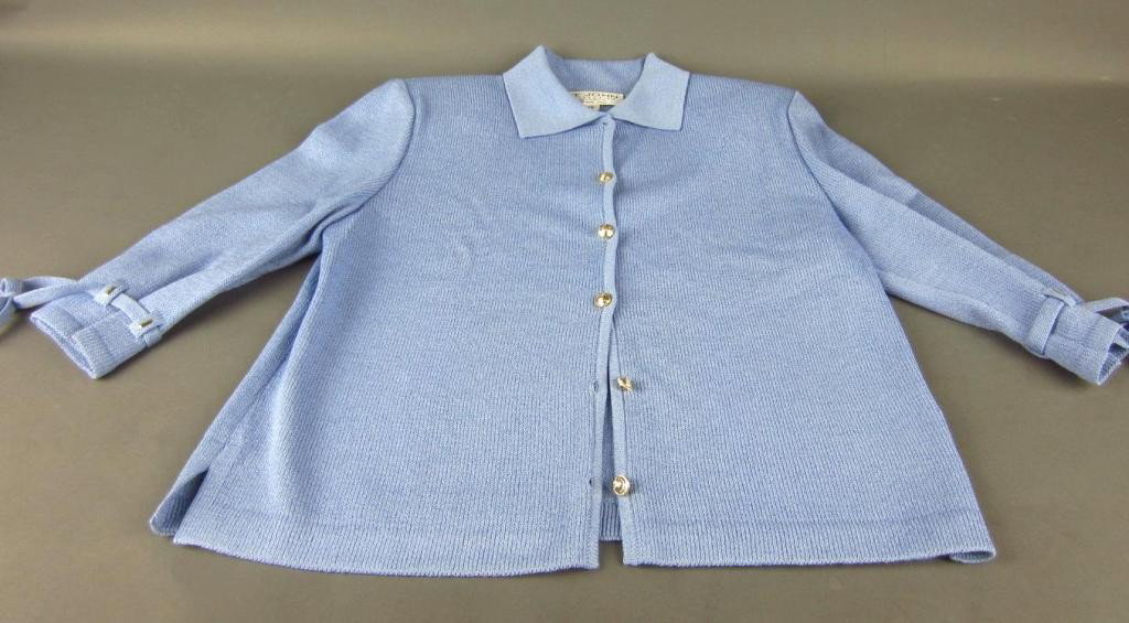 ST. JOHN LIGHT BLUE KNIT SWEATER, size 10