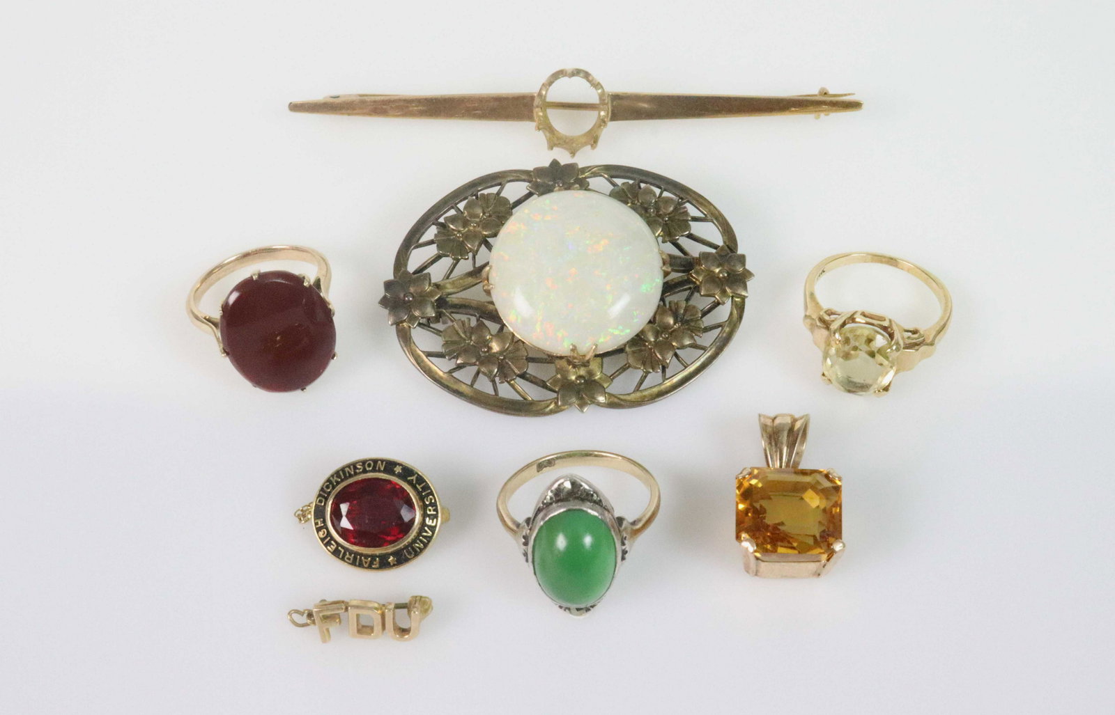 (8) PIECE GOLD & SILVER JEWELRY GROUP (1 of 1)