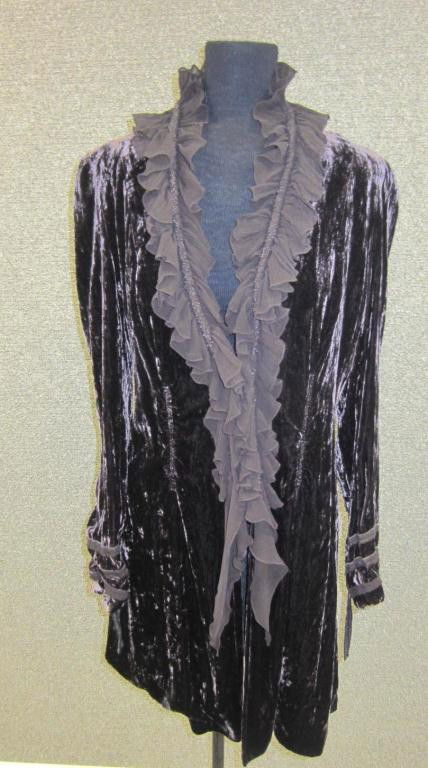 DESIGNER LADIES CLOTHING, THREE PIECES: including a Calvin Klein Collection Bergdorf Goodman "Made in Italy" black full length dress with three-quarter length sleeves, shoulder-to-shoulder 17" and length 51", a Gucci "Made in Italy" brown k