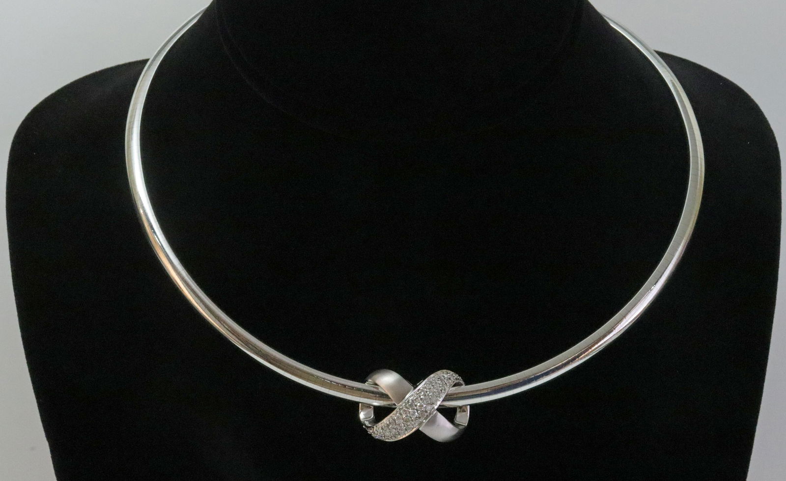 14K OMEGA CHOKER WITH DIAMOND INFINITY PENDANT (1 of 3)