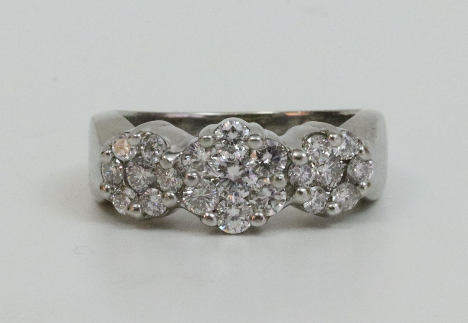 14K TRIPLE DIAMOND CLUSTER RING (1 of 3)