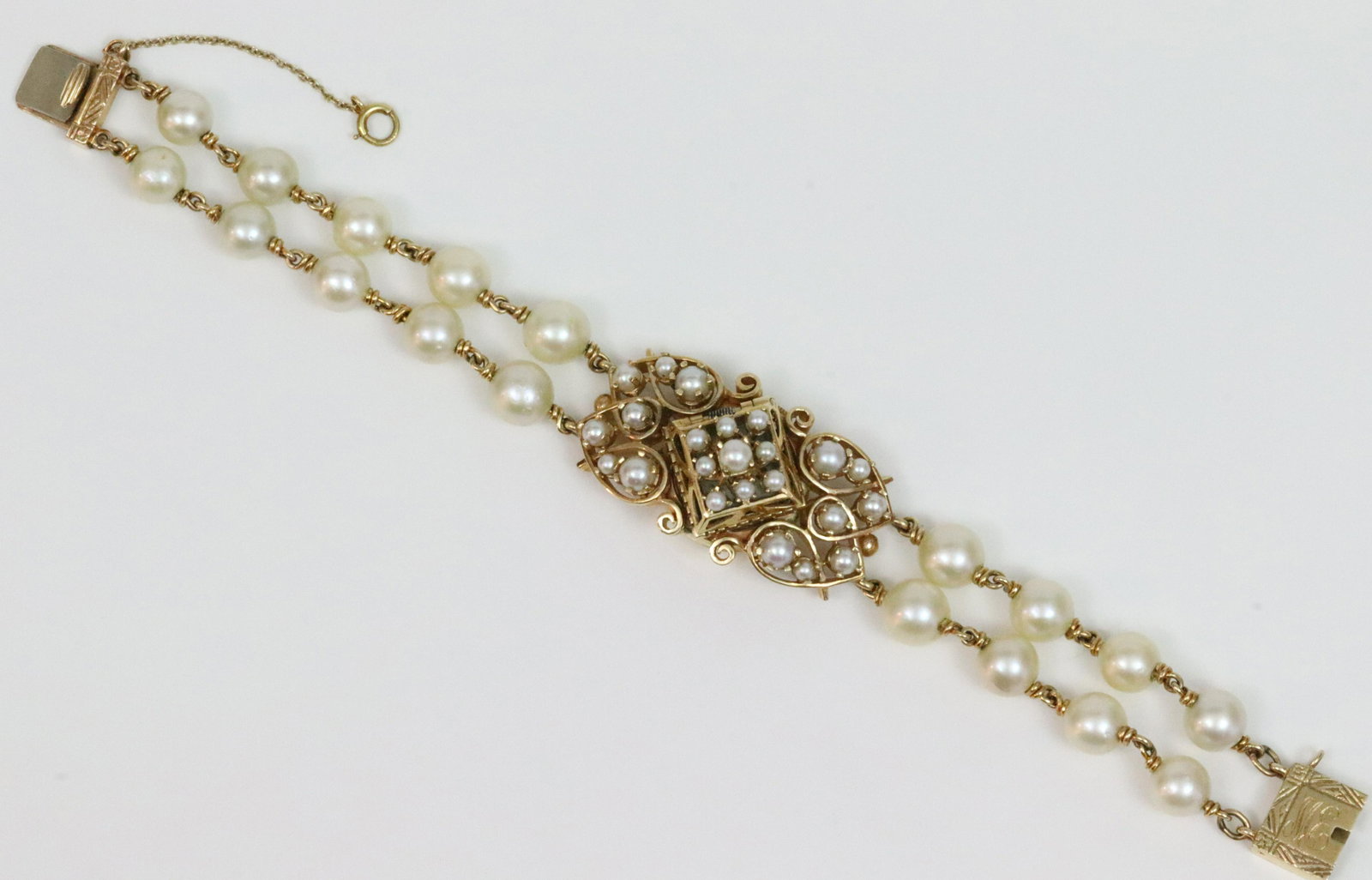 14K PEARL COVERED BRACELET WATCH (1 of 2)